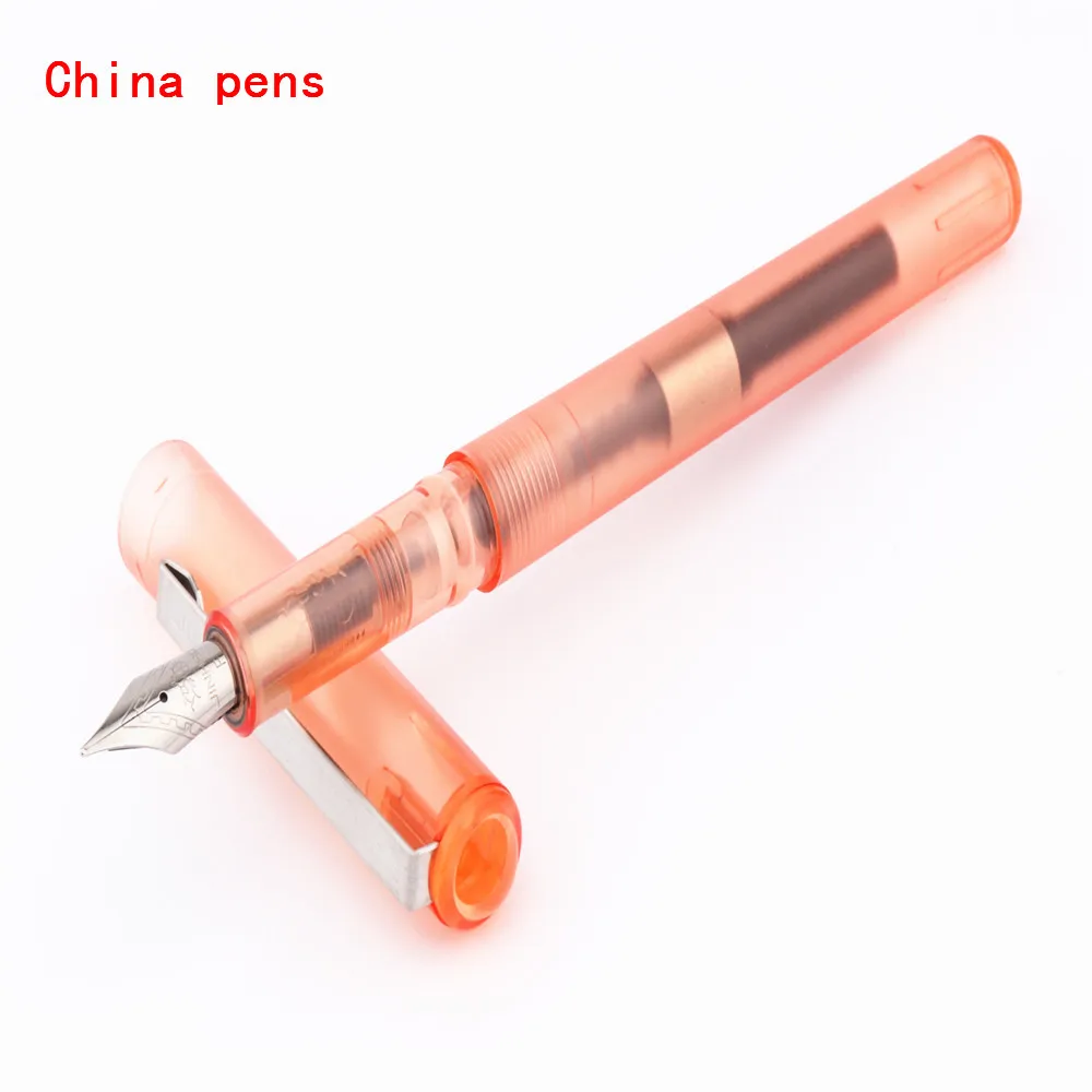 Transparent red JINHAO 991 все прозрачные 5 цветов Учебная практика офисные канцелярские тонкие перьевые ручки новые - Цвет: Transparent red