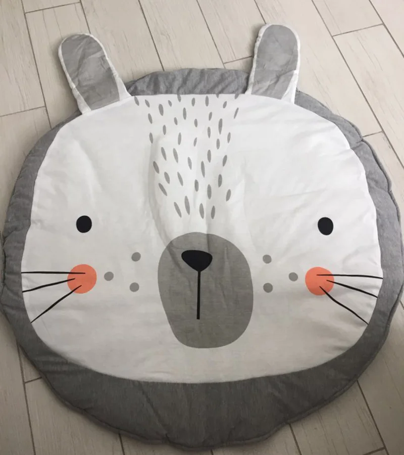 Детский игровой коврик, коврик для ползания, Круглый игровой коврик, хлопковый напольный коврик с изображением животных, для новорожденных, для малышей, для активного отдыха, одеяло, подарок для девочек и мальчиков