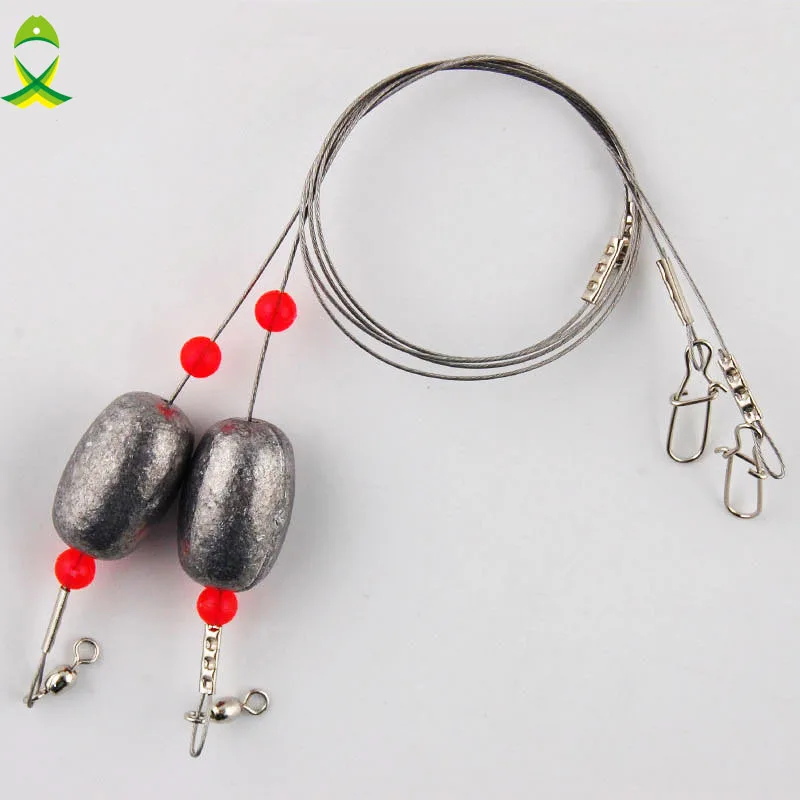 JSM 2pcs/pack steel Fishing lead line with Ready Egg Rigs Lead Sinker fishing weights For hook | Спорт и развлечения