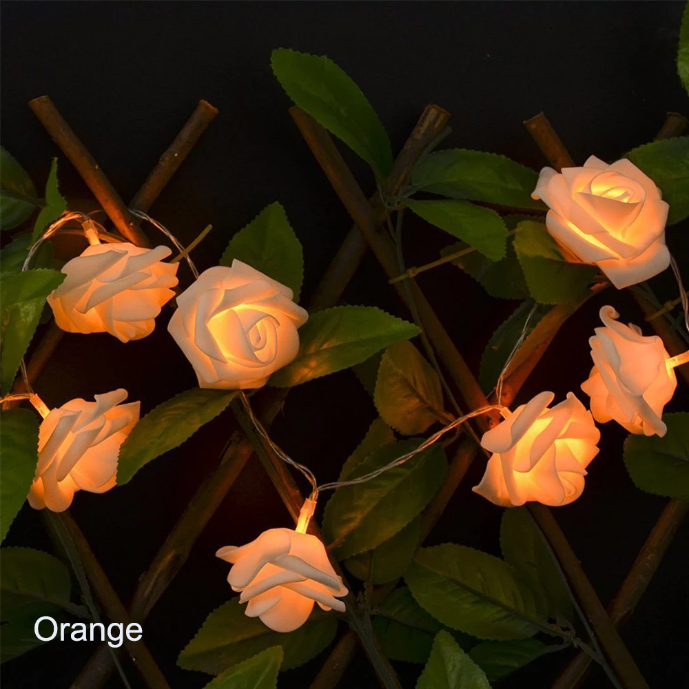 20LED Роза светодиодные Рождественские огни Новогоднее свадебное Рождественское