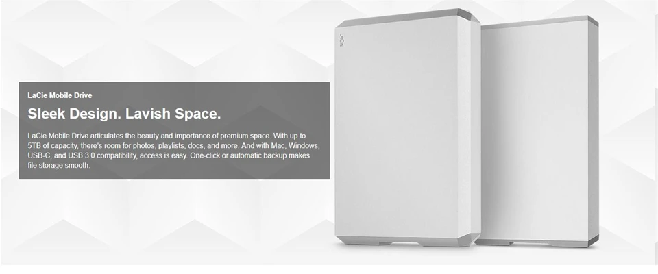 LaCie 1 ТБ 2 ТБ 4 ТБ 5 ТБ внешний жесткий диск 2," USB-C(USB 3,1 Gen2) 6 ГБ/сек. для ПК MAC мобильный диск