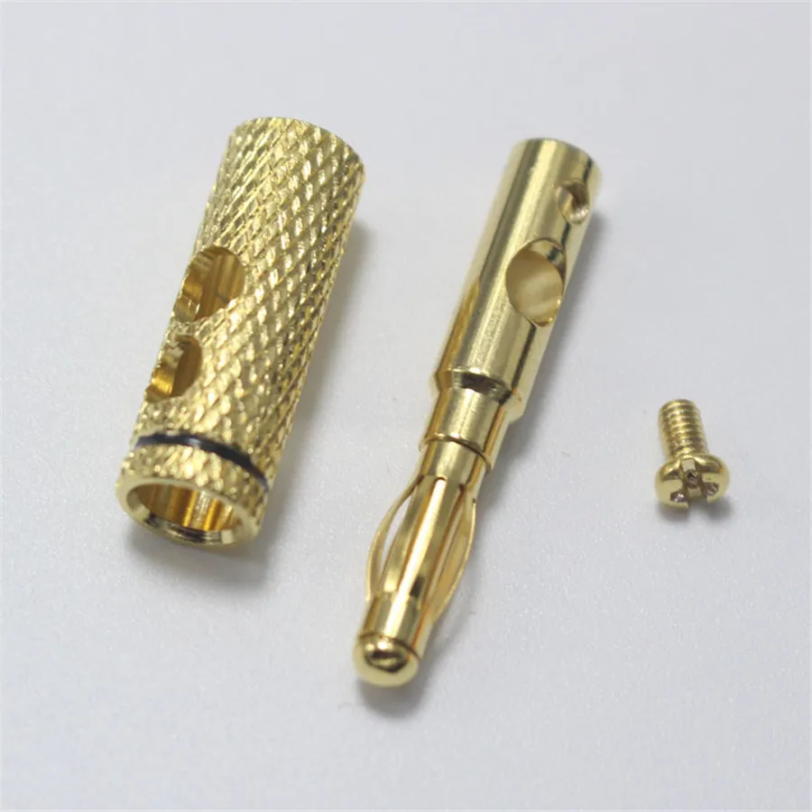 EClyxun 1 шт. позолоченный Красный Черный 4 мм аудиотерминал Банановый штекер для