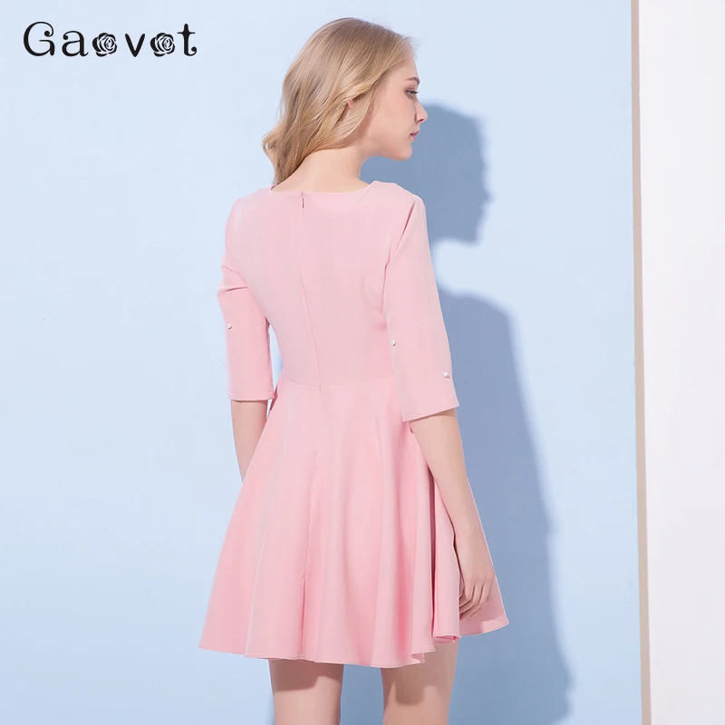 Gaovot 2019 Summe женские платья серии новые розовые Бисероплетение Bodycon Туника Платье
