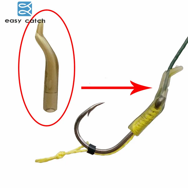 Легко ловить 20 шт 2 см карп рыболовные крючки рукава светло коричневый зеленый