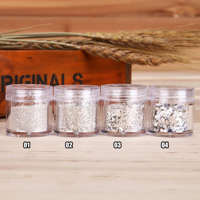 

Модная блестящая пудра для ногтей, художественные накладные ногти, блестящий серебристый цвет, аксессуары для ногтей, 4 вида на выбор