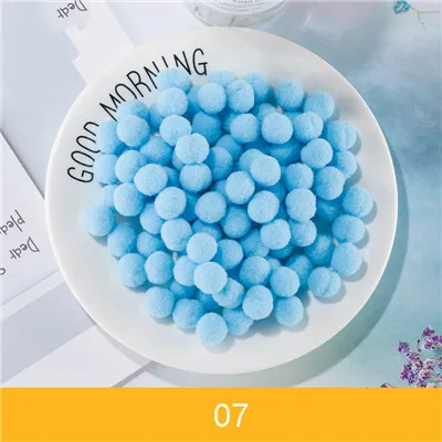 07sky blue 10/15/20/25 мм Мини пышная Нижняя Pom Poms помпонами ручной работы для детей игрушки свадебный Декор Сделай Сам швейного Ремесла поставок 100 шт - Цвет: 07sky blue
