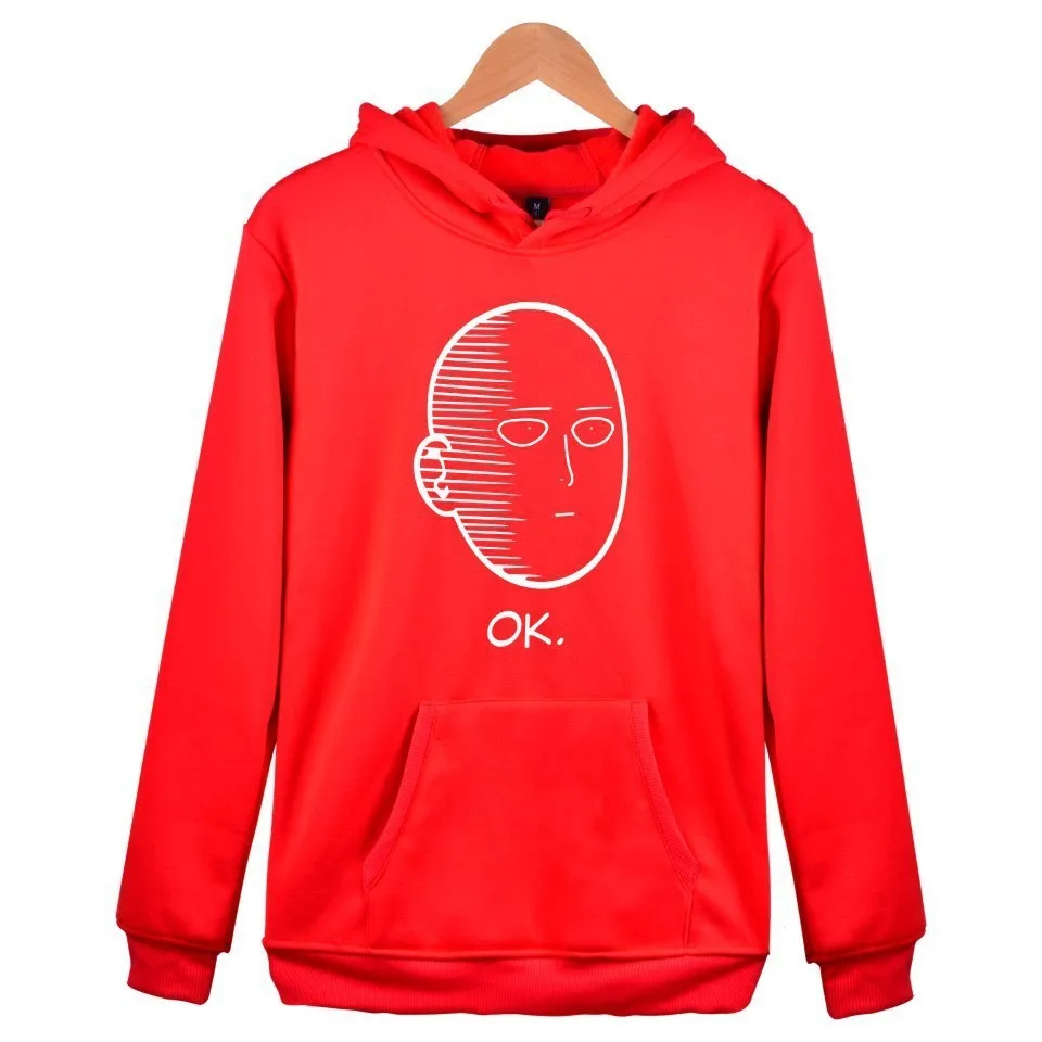 Saitama Hoodies Japanese One Punch Man Printed Hooded Pullovers Fleece Hoodie sweatshirts men women | Мужская одежда