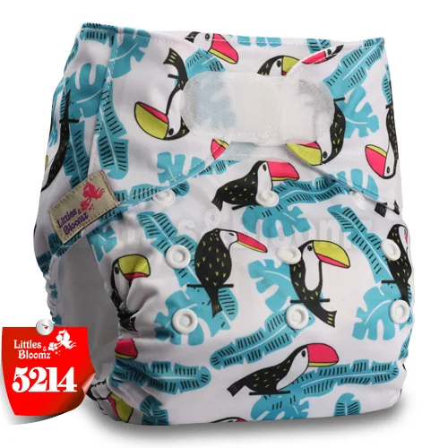 [Littles&Bloomz] Детские Моющиеся Многоразовые, настоящая стандартная ткань, застежка-липучка, карман для подгузников, пеленки, обертывание, подходит для рождения в горшке - Цвет: 5214