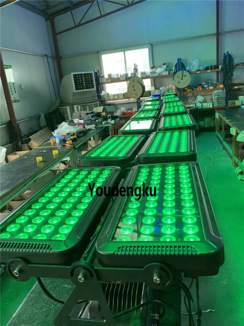 6 pcs 96*18W rgbwa+uv in 1 led wall washer outdoor light waterrpoopf pr city color ip65 dmx wallwasher |
