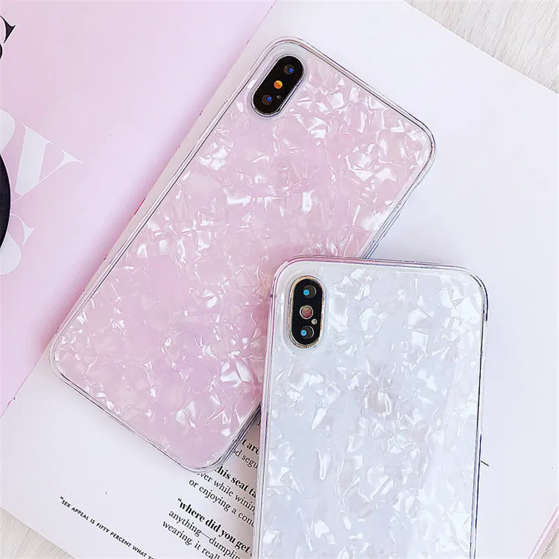 NFH Luxury Colorful Conch Shell Phone Case For iphone 8 7 Plus Fashion Cute Soft Back Cover On X 6 6S |