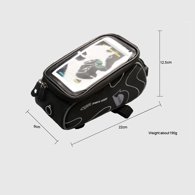 Женская велосипедная сумка передняя рама телефона GPS с двойной молнией 6 0 дюйма