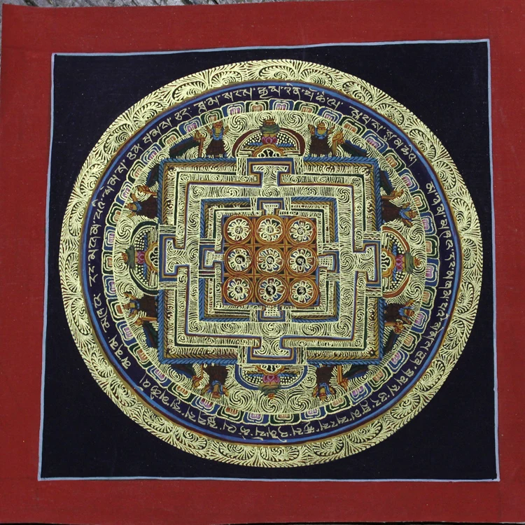 Тибет тангка художественная живопись с принтом домашний декор тибетская Мандала