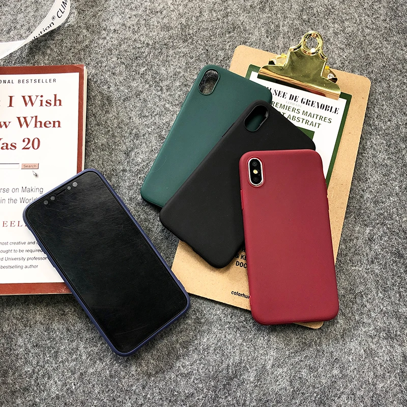 Однотонные силиконовые парные чехлы для iphone XR X XS Max 6 6S 7 8 Plus милый мягкий простой