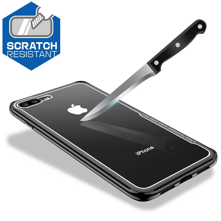 

IQD protective Case For iPhone X 8 7 6 6S Plus Case luxury plating TPU bumper frame Shell transparent glass back Cover xr xs max