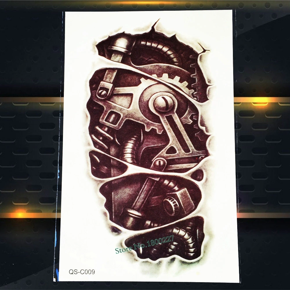 Старый черный часы конструкции Водонепроницаемый временные татуировки наклейки