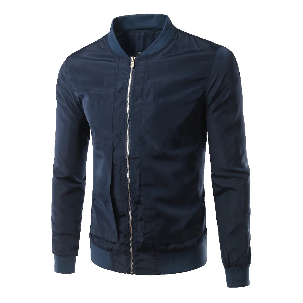 Мужская куртка бомбер Veste Homme2016 весенне осенняя модная облегающая на молнии