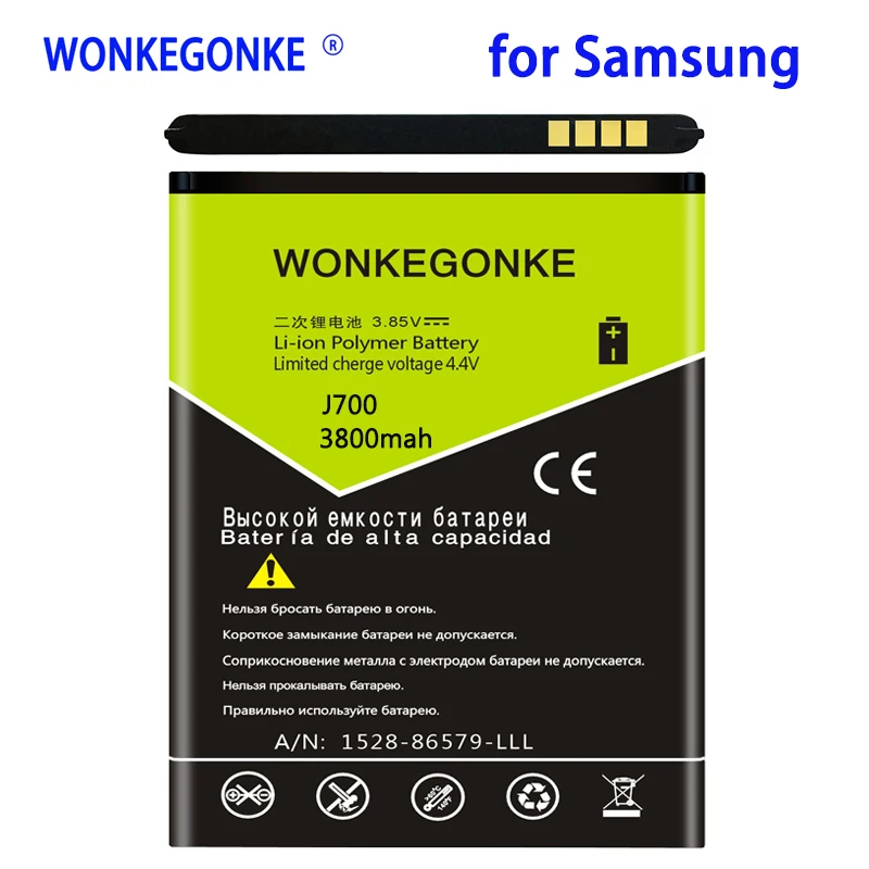 

WONKEGONKE EB-BJ700BBC 3800mah EB-BJ700CBE Battery for Samsung GALAXY J7 J7008 J700F SM-J7008 J7000 J700 ON7 G6000