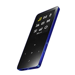Синий REDANT mp3 плеер с Bluetooth 4,2 и 1,8 сенсорным экраном hifi fm радио мини Спорт MP 3 музыкальный плеер портативный металлический walkman - Цвет: Синий