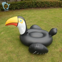 swimming float inflatable black toucan ride on water toys pool fun mattress boia de piscinas