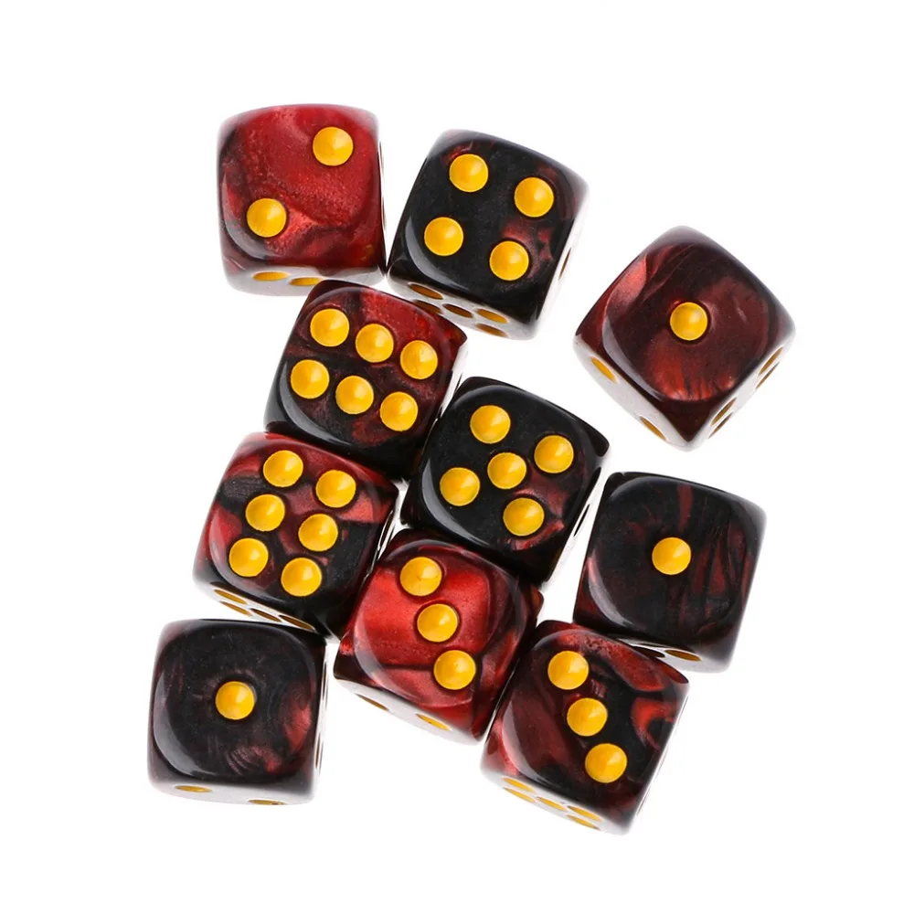 

10pcs Six Sided 12mm Transparent Cube Round Corner Portable Table Playing Games