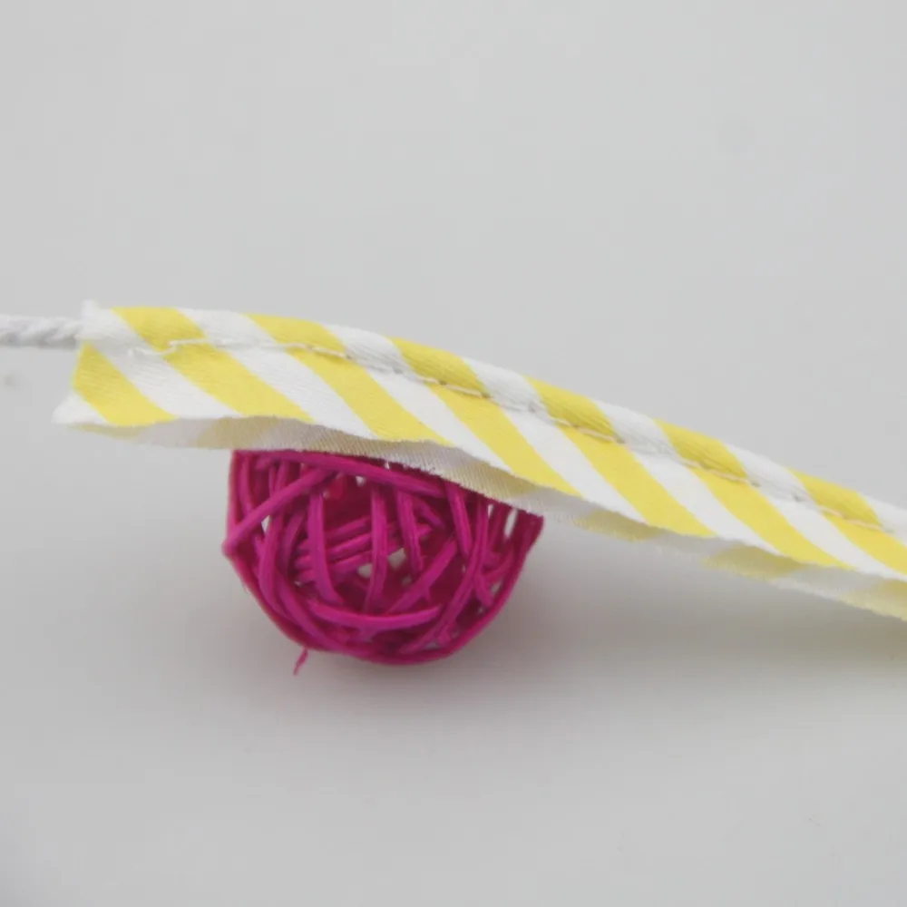 yellow strips Хлопчатобумажная лента для проверки косой трубопровода, косой трубопровод лента со шнуром, размер: 12 мм, 15 ярдов DIY ручной работы Домашний текстиль постельные принадлежности - Цвет: yellow strips