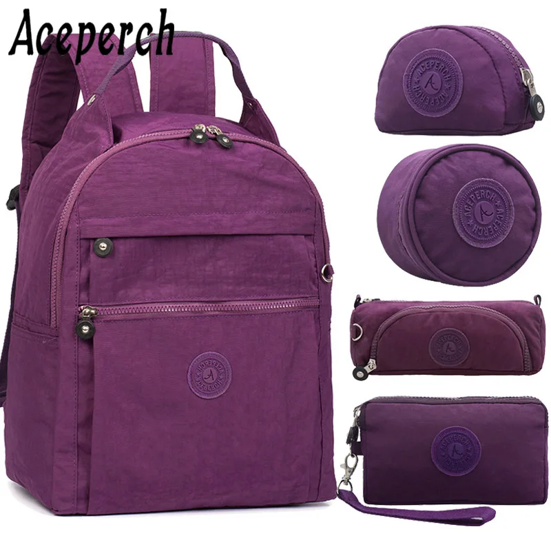ACEPERCH, Женский рюкзак, Feminina Mochilas Mujer, школьный рюкзак, рюкзаки для девочек-подростков, рюкзак для путешествий, рюкзак, Sac A Dos - Цвет: Purple