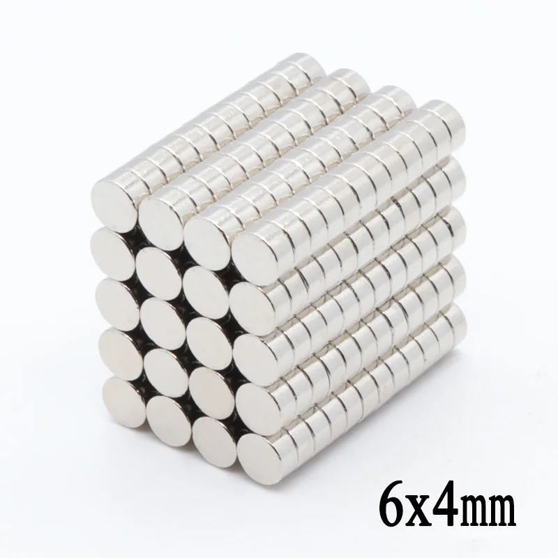50 шт в наборе, 6x4 мм eodymium магнит диск N35 маленький круглый супер сильный, мощный магнитный магниты для ремесло Постоянный NdFeB