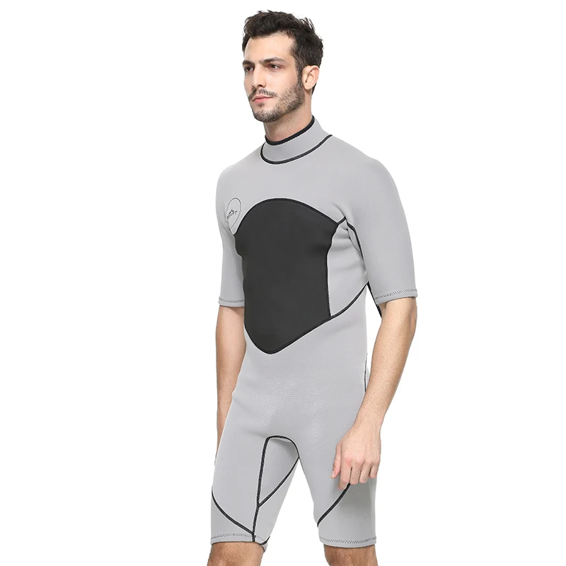 Мужской неопреновый гидрокостюм премиум класса с коротким рукавом и молнией