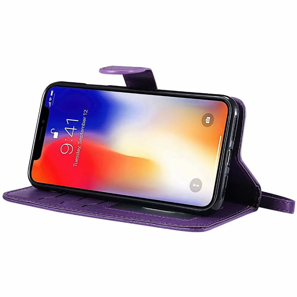 2 в 1 для iPhone XS Max чехол XR X 8 7 6 6S 5 Plus Магнитный кожаный бумажник роскошный Слот карт