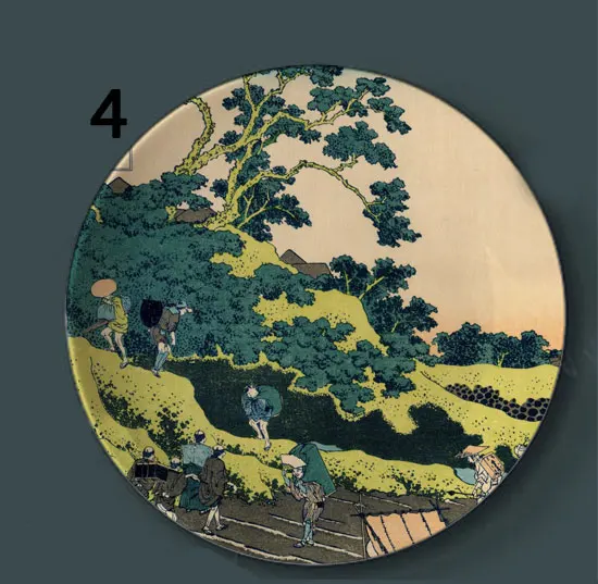 Tomitake Thirty Six King декоративная тарелка подвесная тарелка Hokusai Японский керамический диск плавающий мир живопись украшение на стену - Цвет: 4