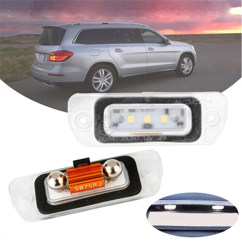 1 Pair No Error Rear 2 SMD LED Number License Plate Light Kit For Mercedes R ML GL Class W164 x164 W251 R300 R320 R550 R500 | Автомобили и