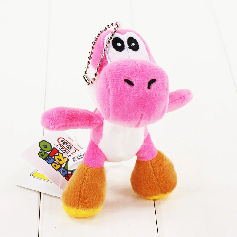 10 см Super Mario Bros Yoshi Мягкие плюшевые игрушки с брелок Подвеска для детей - Цвет: pink