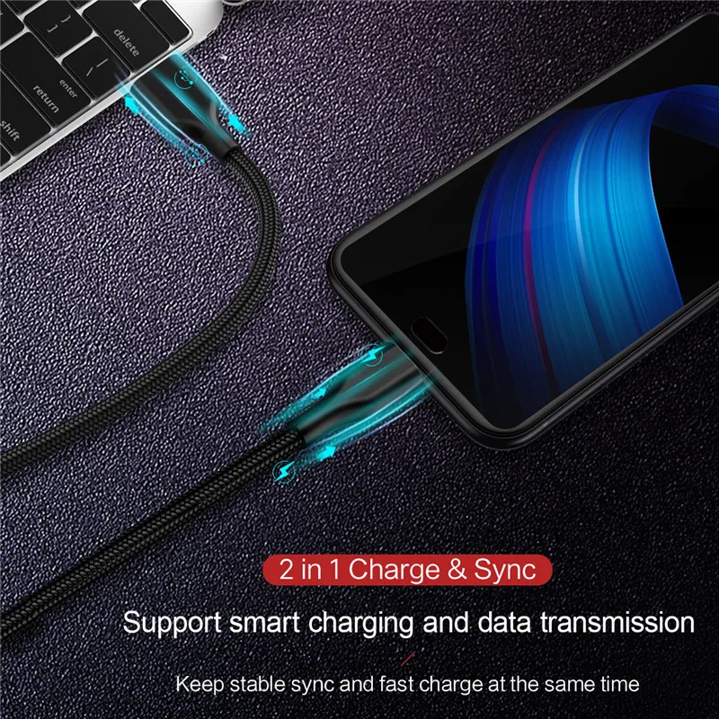 ROCK Micro USB Cable Nylon Braided Microusb Data for Samsung Xiaomi LG HTC Tablet Android Mobile Phone Charging Cord | Мобильные