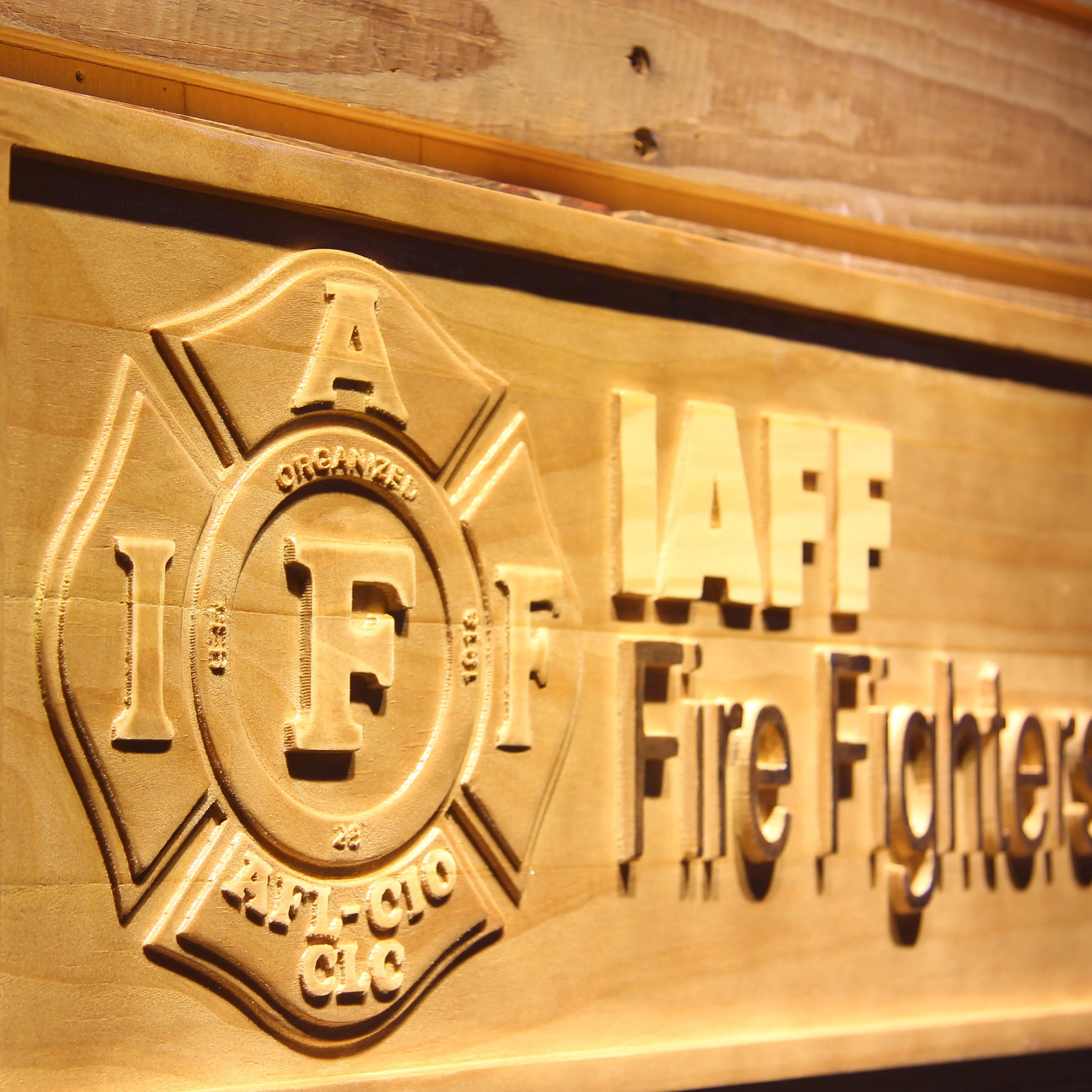 IAFF пожарные истребители пожарное пиво 3D деревянные вывески для бара|sign bar|sign woodsign
