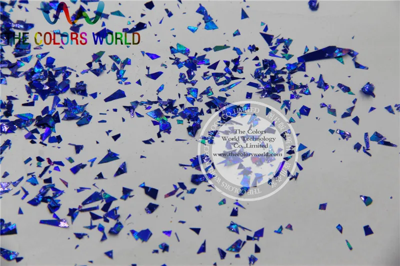 Голографический лист TCA705 из майлара ярко-синего цвета случайный размер хлопьев