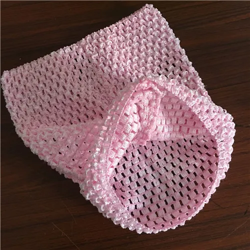 13 цветов, 23x20 см, фатиновая юбка-пачка «кроше», топ с обмоткой на груди, самодельная вязаная ткань, ручная работа, детские повязки на голову, юбка, аксессуары - Цвет: Pink
