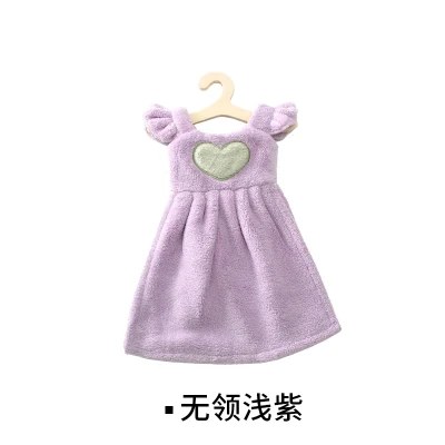 Without collarpurple Милое платье принцессы; полотенце для рук; утолщенное; водопоглощающее; Коралловая шерсть - Цвет: Without collarpurple