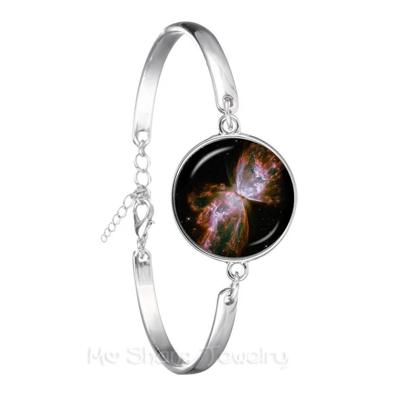 Браслет-цепочка Galaxy Nebula стеклянный кабошон солнечная система купол планета
