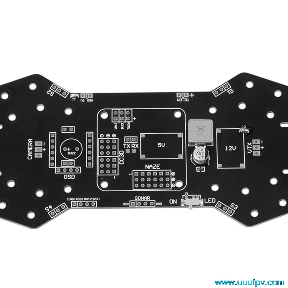 Плата распределения питания PCB PDB с 5V 12V BEC для квадрокоптера Naze32 CC3D ZMR250 QAV250 H250 |