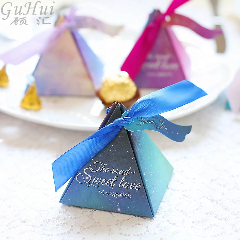 50 шт./лот европейская треугольная пирамида зеленая звездное небо конфетная