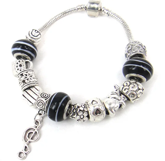 alloy charm european bead Bracelet for metal Bangle Vintage Jewelry | Украшения и аксессуары