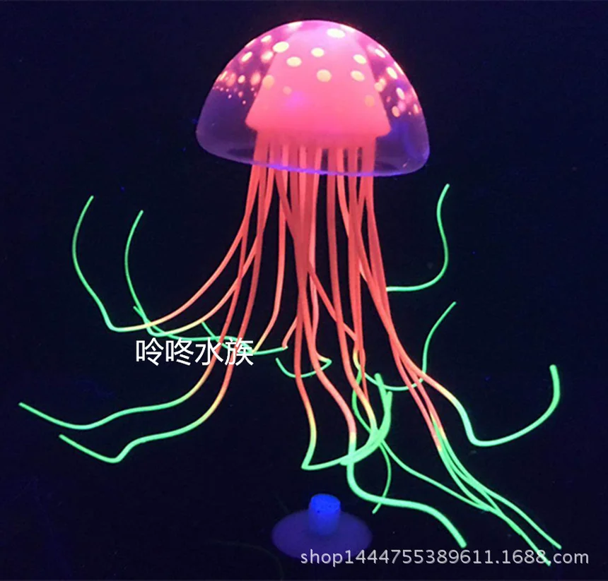 

6PCS/LOT Different Colors Emulation Jellyfish Pet Aquarium 0rnamental Ornament of Fish Tank Floating Fluorescent Jellyfish Vip