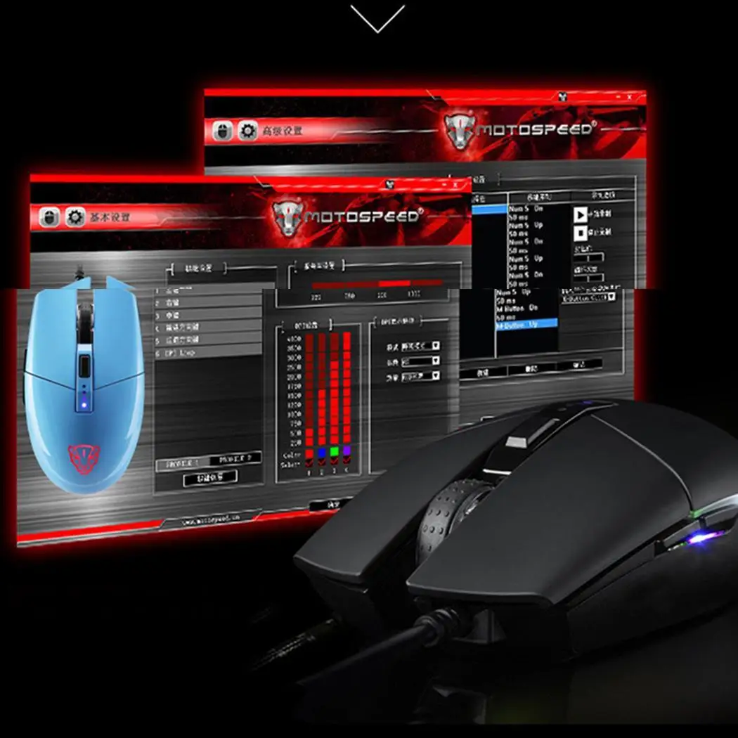 MOTOSPEED V50 Киберспорт игровая проводная мышь 4-х скоростной Точек на дюйм 1x переключения RGB мыши с подсветкой 60IPS 20g для настольного компьютера 6400 кадров/сек