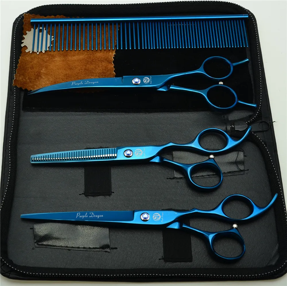 Ножницы Для Стрижки животных 7 0 дюйма 683RB # с голубым камнем для собак и кошек