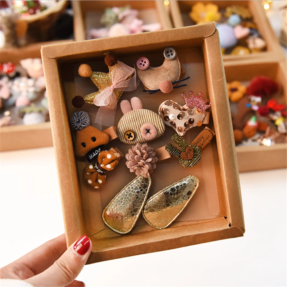 Набор из 10 предметов смешанные милые заколки для волос в мультяшном стиле