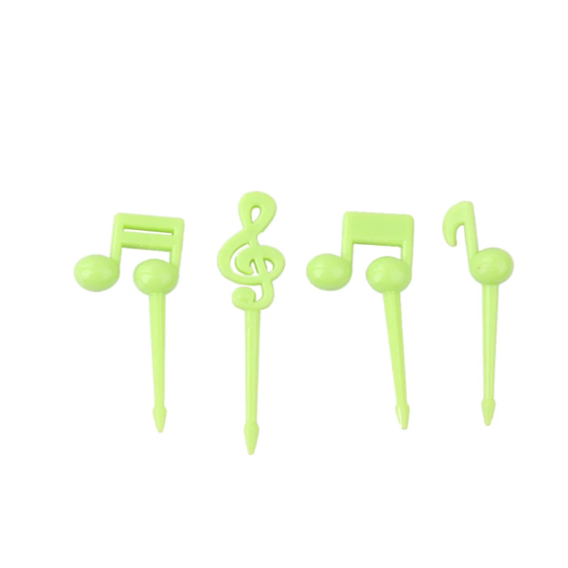 16pcs Musical Note Shape Fruit Fork Mini Cartoon Children Snack Cake Dessert Food Pick Toothpick Bento Lunches Party P15 | Дом и сад