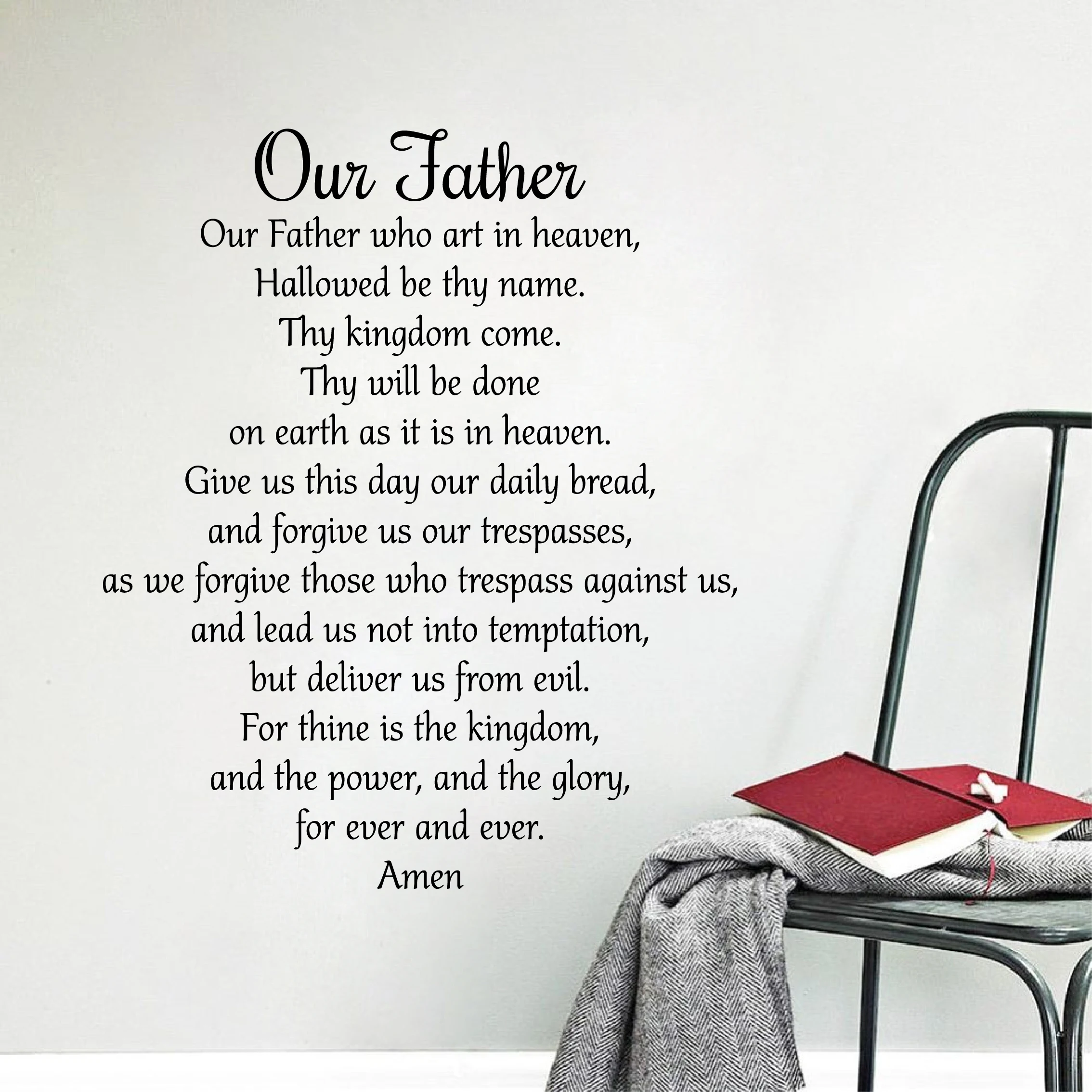 

Our Father The Lord's Prayer Quote Vinyl Wall Sticker Decal Wall Decor , Christian Quotes Decals for Home Room Decoration