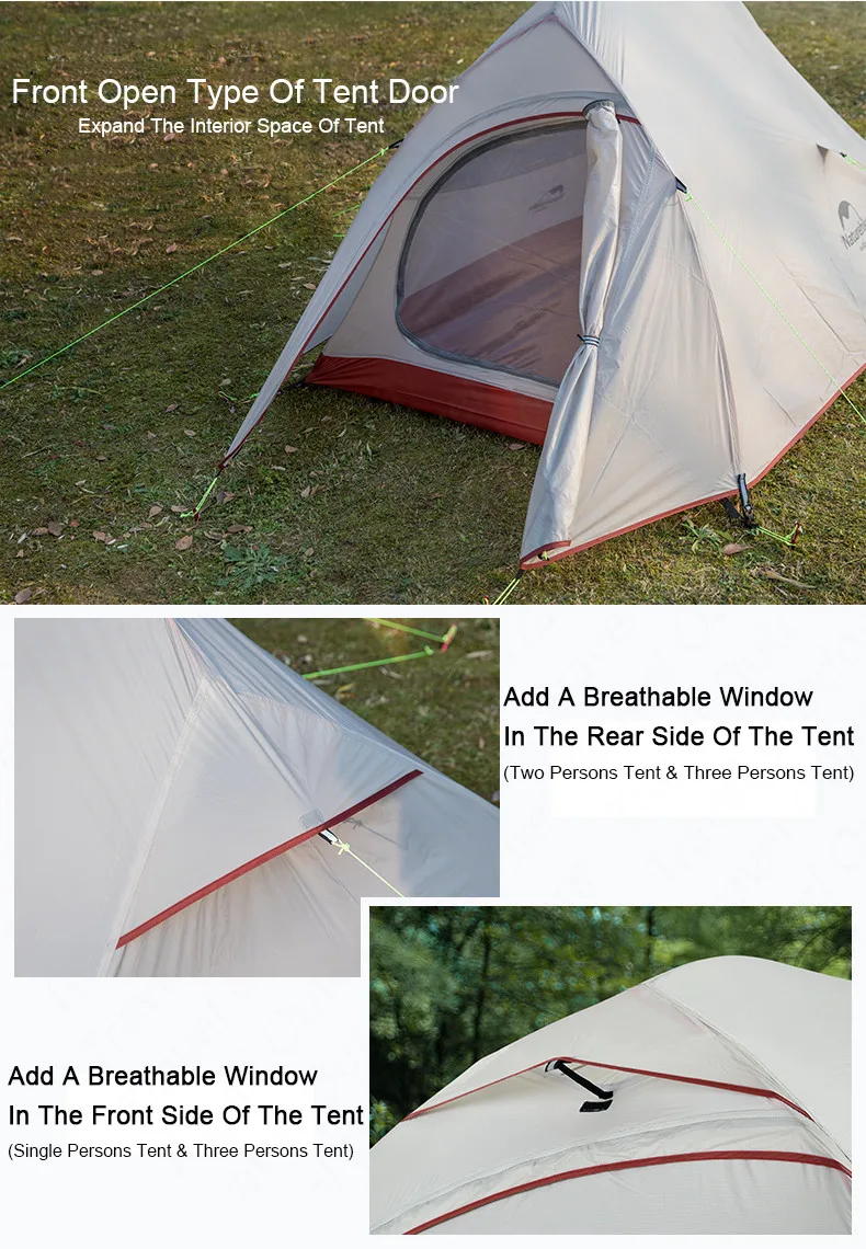 Naturehike обновленная облачная 2 Сверхлегкая палатка для пеших прогулок 20D/210T ткань палатки для кемпинга для 2 человек свободного мат NH17T001-T