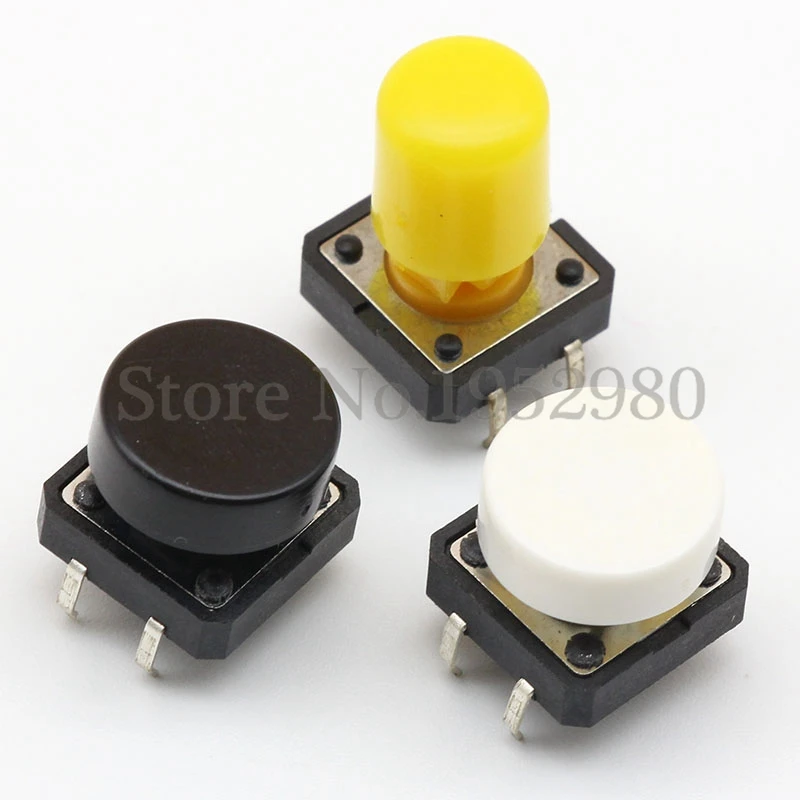 Микро кнопочный тактовый Переключатель Omron 12*12*7 3 DIP 4 Pin Квадратная Головка черный