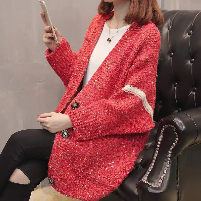 Женский свитер вязаный жакет средней длины 2020 модный Весенний Новый женский